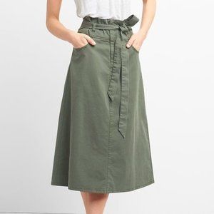 GAP Paperbag Waist Utility Midi Skirt -Tie-Belt